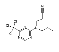 N-sec-butyl-N-(4-methyl-6-trichloromethyl-[1,3,5]triazin-2-yl)-β-alanine nitrile结构式