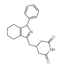 2,6-Piperidinedione,4-[(4,5,6,7-tetrahydro-1-phenyl-1H-indazol-3-yl)methyl]-结构式