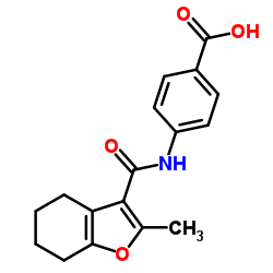 4-{[(2-Methyl-4,5,6,7-tetrahydro-1-benzofuran-3-yl)carbonyl]amino}benzoic acid结构式