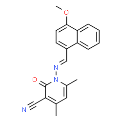 1-{[(4-methoxy-1-naphthyl)methylene]amino}-4,6-dimethyl-2-oxo-1,2-dihydro-3-pyridinecarbonitrile picture
