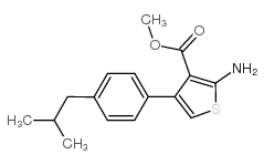 2-氨基-4-(4-异丁基苯基)噻吩-3-羧酸甲酯结构式