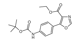 乙基 5-[(4-N-Boc-氨基)苯基]-1,3-噁唑-4-羧酸结构式