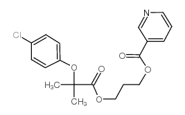 3-[2-(4-chlorophenoxy)-2-methylpropanoyl]oxypropyl pyridine-3-carboxylate Structure