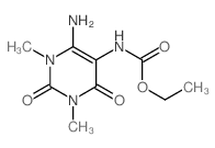 (6-氨基-1,2,3,4-四氢-1,3-二甲基-2,4-二氧代-5-嘧啶基)-氨基甲酸乙酯结构式