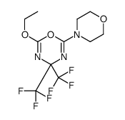 2-ethoxy-6-morpholin-4-yl-4,4-bis(trifluoromethyl)-1,3,5-oxadiazine结构式