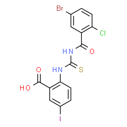 2-[[[(5-BROMO-2-CHLOROBENZOYL)AMINO]THIOXOMETHYL]AMINO]-5-IODO-BENZOIC ACID Structure