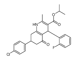 propan-2-yl 7-(4-chlorophenyl)-4-(2-fluorophenyl)-2-methyl-5-oxo-4,6,7,8-tetrahydro-1H-quinoline-3-carboxylate Structure