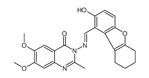 4(3H)-Quinazolinone,6,7-dimethoxy-2-methyl-3-[[(6,7,8,9-tetrahydro-2-hydroxydibenzofuran-1-yl)methylene]amino]-(9CI) Structure