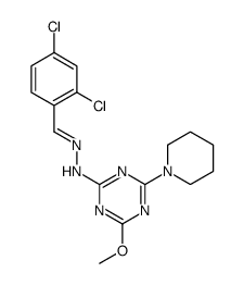 N-[(E)-(2,4-dichlorophenyl)methylideneamino]-4-methoxy-6-piperidin-1-yl-1,3,5-triazin-2-amine Structure