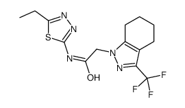 (9ci)-n-(5-乙基-1,3,4-噻二唑-2-基)-4,5,6,7-四氢-3-(三氟甲基)-1H-吲唑-1-乙酰胺结构式