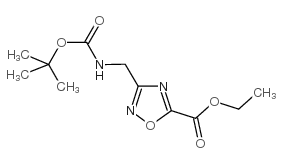 3-[[[(1,1-二甲基乙氧基)羰基]氨基]甲基]-1,2,4-噁二唑-5-羧酸乙酯结构式