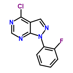 4-氯-1-(氟苯基)-1H-吡唑并[3,4-d]嘧啶结构式