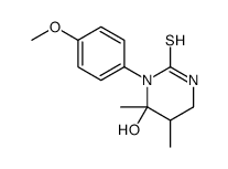 6-hydroxy-1-(4-methoxyphenyl)-5,6-dimethyl-1,3-diazinane-2-thione Structure