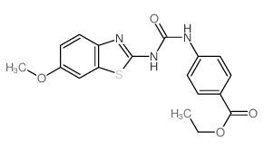 Benzoicacid, 4-[[[(6-methoxy-2-benzothiazolyl)amino]carbonyl]amino]-, ethyl ester结构式