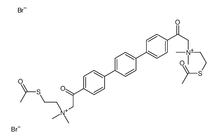 2-acetylsulfanylethyl-[2-[4-[4-[4-[2-[2-acetylsulfanylethyl(dimethyl)azaniumyl]acetyl]phenyl]phenyl]phenyl]-2-oxoethyl]-dimethylazanium,dibromide Structure