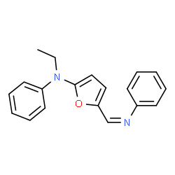 2-Furanamine,N-ethyl-N-phenyl-5-[(phenylimino)methyl]-结构式