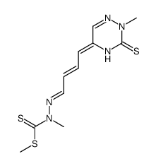 methyl (E,Z,E)-[4-(3,4-dihydro-2-methyl-3-thioxo-1,2,4-triazin-5(2H)-ylidene)-2-butenylidene]methylhydrazinecarbodithioate结构式