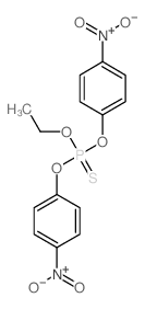 O,O-Bis(4-nitrophenyl) O-ethyl phosphorothioate结构式