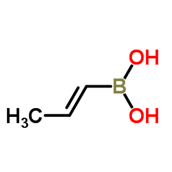 反式-1-丙烯-1-基-硼酸结构式