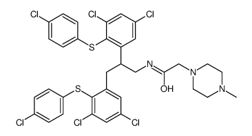 N-[2,3-bis[3,5-dichloro-2-(4-chlorophenyl)sulfanylphenyl]propyl]-2-(4-methylpiperazin-1-yl)acetamide Structure
