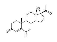 17α-Hydroxy-6α-methyl-pregnen-(4)-dion-(3.20)结构式