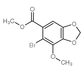 6-溴-7-甲氧基苯并[d][1,3]二氧代le-5-羧酸甲酯结构式