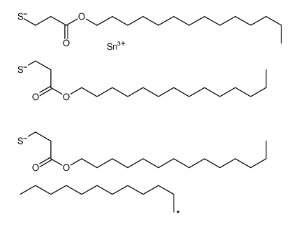 tetradecyl 5-dodecyl-9-oxo-5-[[3-oxo-3-(tetradecyloxy)propyl]thio]-10-oxa-4,6-dithia-5-stannatetracosanoate structure