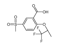 (S)-2-(1-Methyl-2,2,2-trifluoroethoxy)-5-Methylsulfonylbenzoic acid结构式