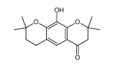 2,3,6,7-tetrahydro-10-hydroxy-2,2,8,8-tetramethyl-4H,8H-benzo[1,2-b:5,4-b']dipyran-4-one结构式