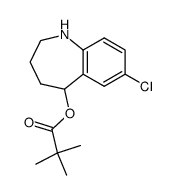 2,2-dimethylpropionic acid 7-chloro-2,3,4,5-tetrahydro-1H-benzo[b]azepin-5-yl ester结构式