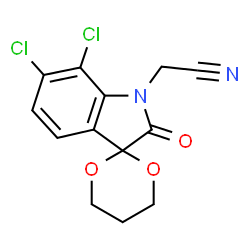 (6',7'-Dichloro-2'-oxospiro[1,3-dioxane-2,3'-indol]-1'(2'H)-yl)acetonitrile结构式