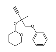 2-(2-methyl-1-phenoxybut-3-yn-2-yl)oxyoxane结构式
