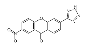 2-nitro-6-(2H-tetrazol-5-yl)xanthen-9-one Structure