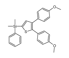 [4,5-bis(4-methoxyphenyl)thiophen-2-yl]-dimethyl-phenylsilane结构式