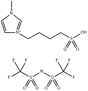 1-甲基-3-(4-磺丁基)咪唑鎓双(三氟甲磺酰基)亚胺结构式