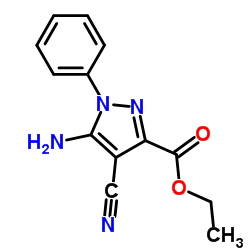 5-氨基-4-氰基-1-苯基-1H-吡唑-3-甲酸乙酯结构式