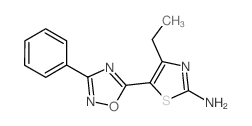 4-乙基-5-(3-苯基-1,2,4-噁二唑-5-基)-1,3-噻唑-2-胺结构式