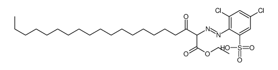 ethyl 2-[(2,4-dichloro-6-sulphophenyl)azo]-3-oxoicosanoate结构式