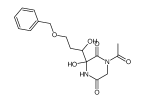 1-Acetyl-3-(3-benzyloxy-1-hydroxy-propyl)-3-hydroxy-piperazine-2,5-dione Structure