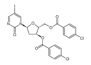 2(1H)-Pyrimidinone, 1-[3,5-bis-O-(4-chlorobenzoyl)-2-deoxy-α-D-erythro-pentofuranosyl]-5-iodo结构式