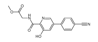 {[5-(4-Cyanophenyl)-3-hydroxy-pyridine-2-carbonyl]-amino}-acetic acid methyl ester Structure