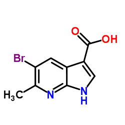 5-溴-6-甲基-7-氮杂吲哚-3-羧酸结构式