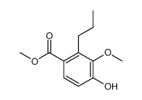 4-hydroxy-3-methoxy-2-propyl-benzoic acid methyl ester结构式