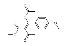 4-acetoxy-3-methoxycarbonyl-4-(4-methoxyphenyl)but-3-ene-2-one结构式
