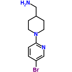 1-[1-(5-Bromo-2-pyridinyl)-4-piperidinyl]methanamine Structure