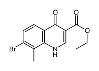 7-溴-4-羟基-8-甲基喹啉-3-羧酸乙酯结构式