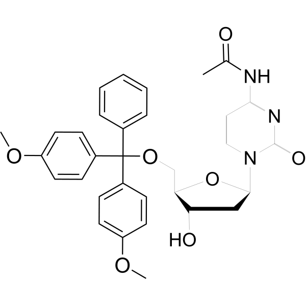 5'-O-(4,4'-二甲氧基三苯甲基)-N4-乙酰基-2'-脱氧胞苷结构式
