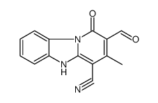 2-甲酰基-3-甲基-1-氧代-1,5-二氢-苯并[4,5]咪唑并[1,2-a]吡啶-4-甲腈结构式