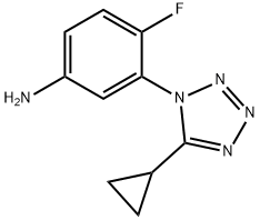 3-(5-环丙基-1H-1,2,3,4-四唑-1-基)-4-氟苯胺结构式