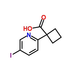 1-(5-Iodo-2-pyridinyl)cyclobutanecarboxylic acid结构式